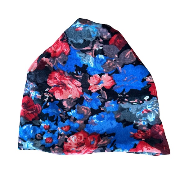 Accessories - Bohemian Flower Print Versatile Slouchy Beanie or Scarf